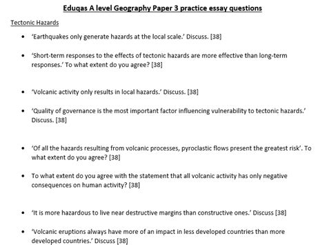 June 1, 2017. . Geography paper 3 a level